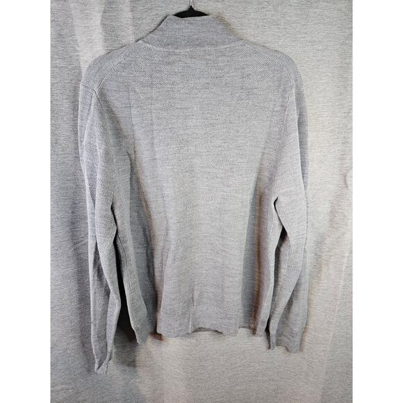 Brooks Brothers 100% Extra Fine Merino Wool Henley Pull-Over Sweater Sz LG Gray - Picture 6 of 7
